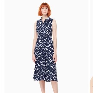 Kate spade smocked back cloud dot midi dress